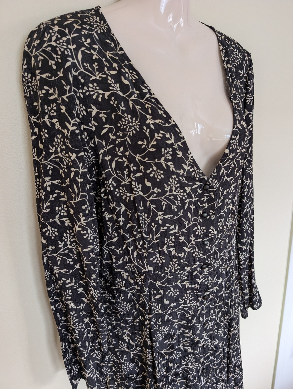 Sézane Victoriana Dress Midi Two Tone Black 42 XL 10 - Picture 7 of 16